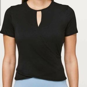 Lululemon Black Round Trip Short Sleeve Keyhole Wrap Tee